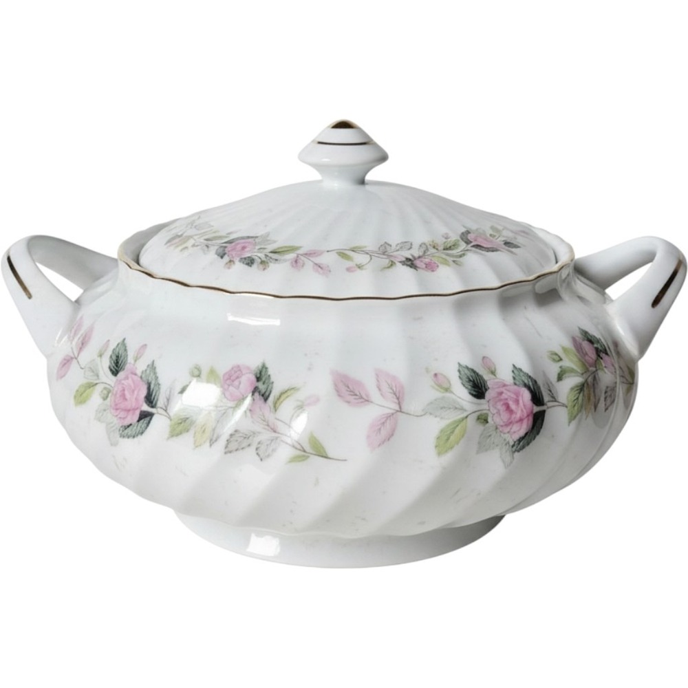 Vintage Creative Fine China Regency Rose Cover Casserole Dish Japan Cottagecore